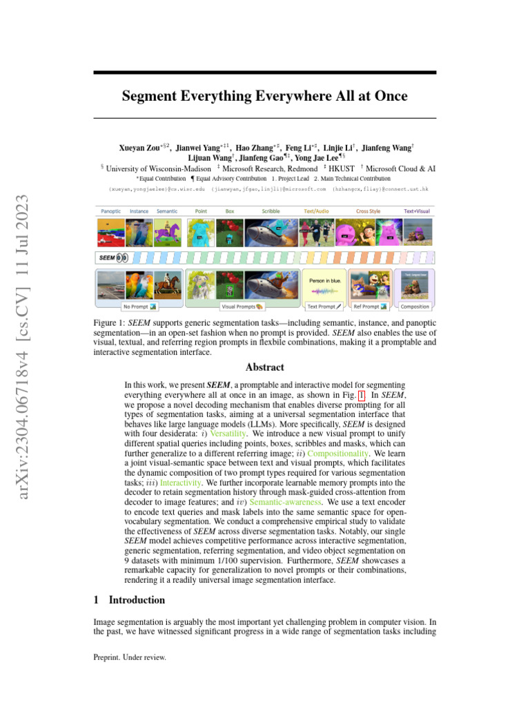 SEEM: Universal Interactive Segmentation | PDF | Image Segmentation ...