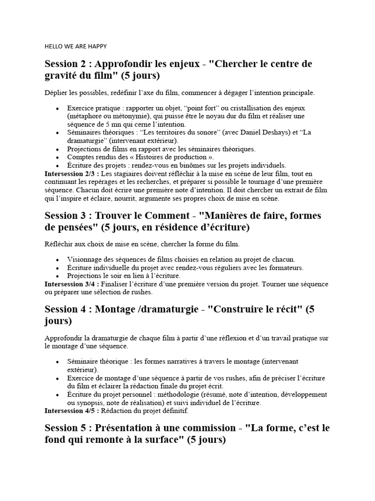 Formation en réalisation documentaire | PDF
