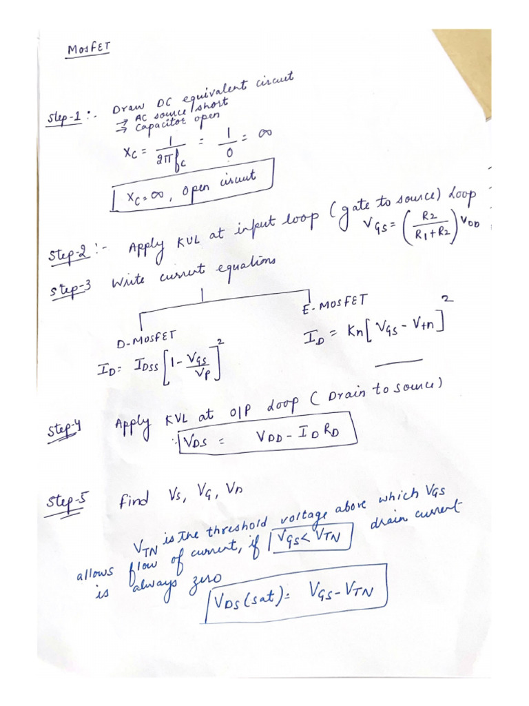 Mosfet Notes Pdf