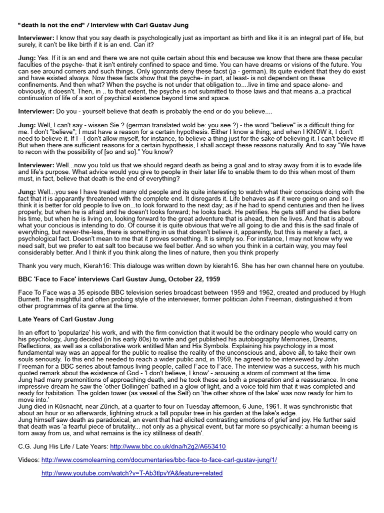 Jung on Death and the Psyche | PDF | Carl Jung | Psychology