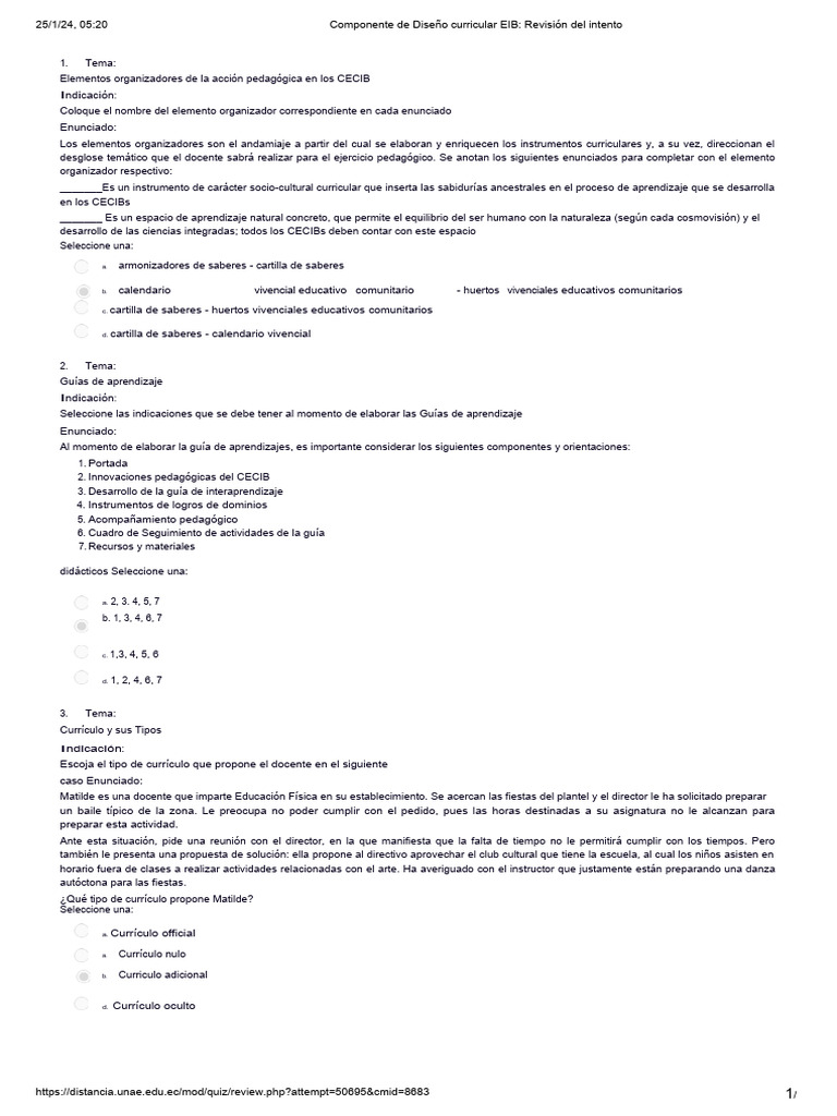 Diseño Curricular EIB: Elementos y Guías | PDF | Plan de estudios ...