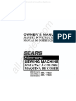 Kenmore 385.17822 Sewing Machine Instruction Manual