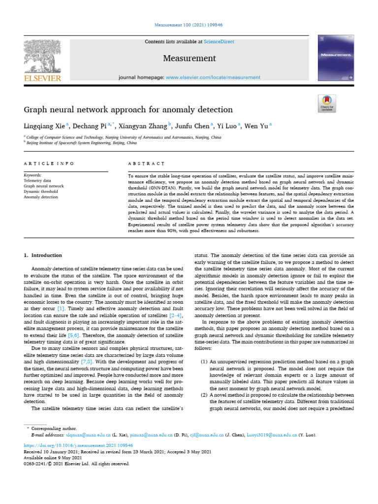 Graph Neural Network for Satellite Anomaly Detection | PDF | Cluster ...