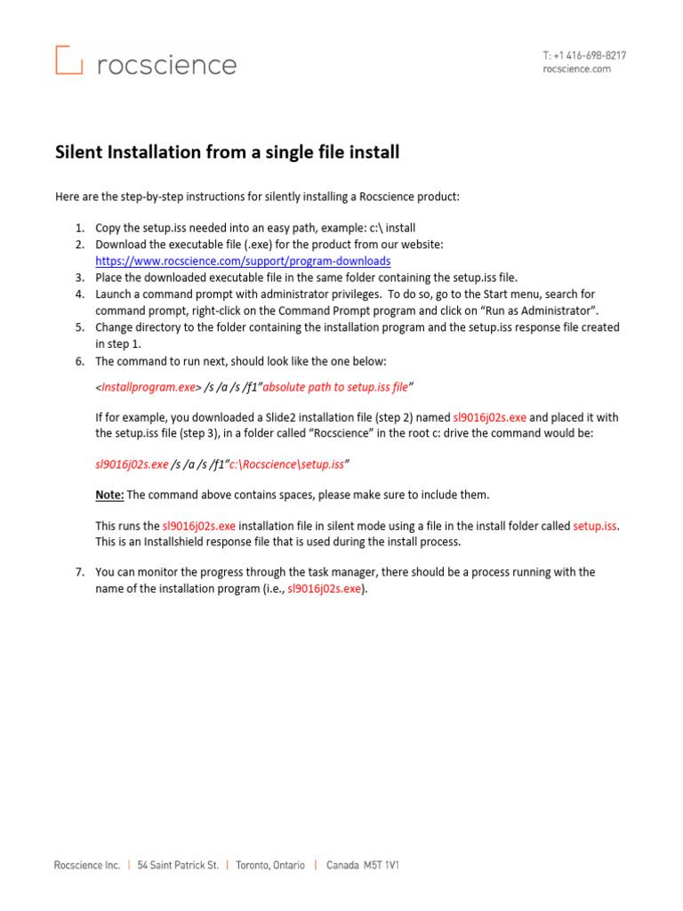 Silent install and uninstall instructions pdf computer file
