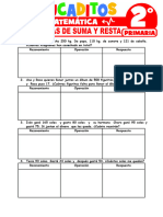 Problemas de Suma y Resta para Segundo Grado de Primaria