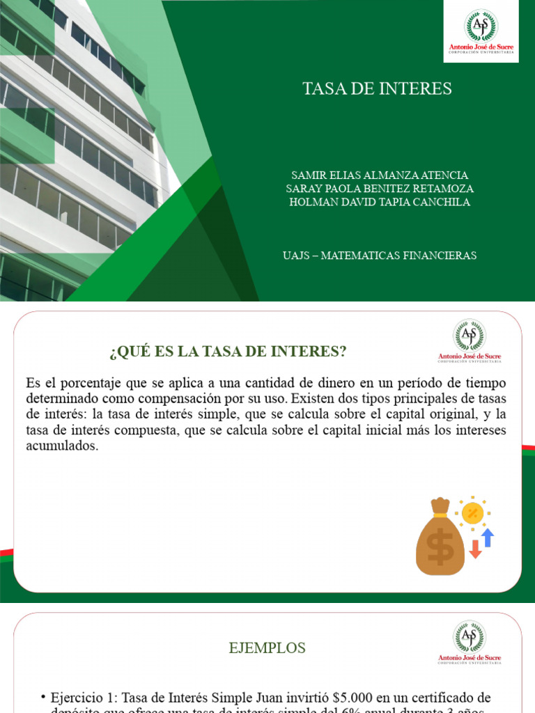Exp Mat Financieras Final | PDF | Interés | Tasas de interés