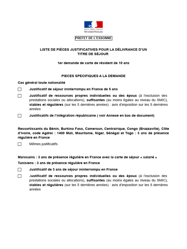 Demande de carte de résident 10 ans | PDF | Études des langues ...