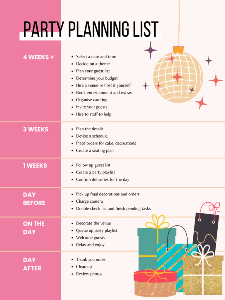 Party Planning Checklist - Free Printable - Masha Plans | PDF