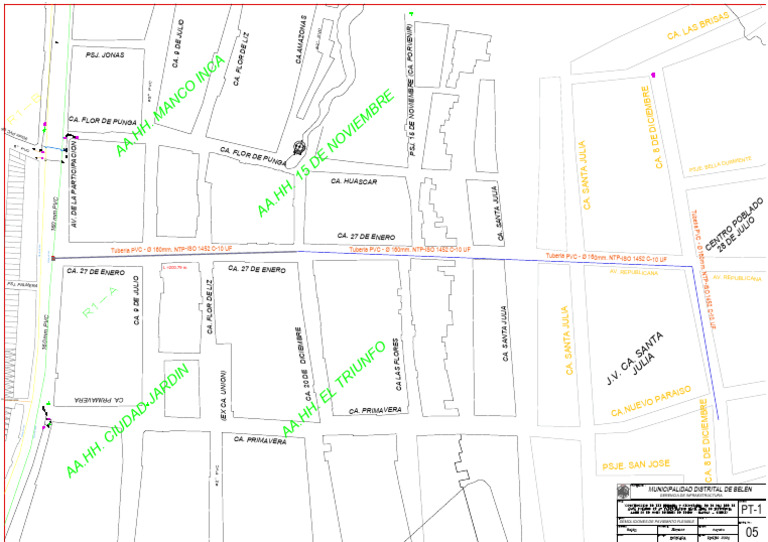 Mapa de Calles y Tuberías PVC | PDF
