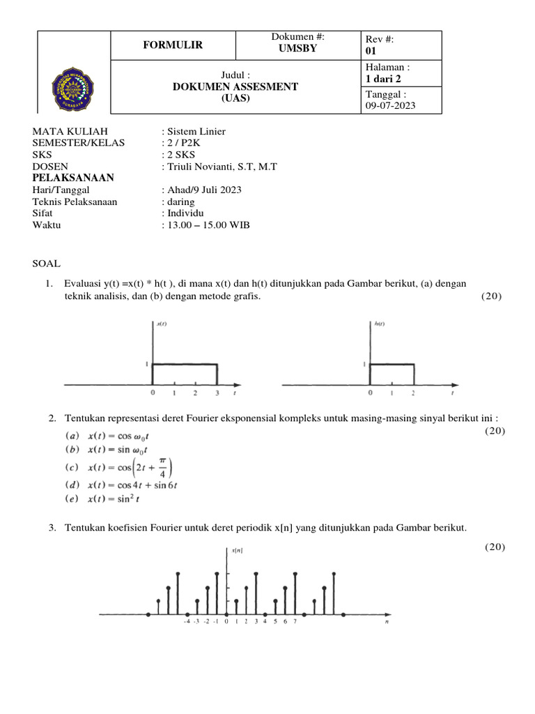 UAS Sistem Linier P2K Genap 2022 2023 PDF
