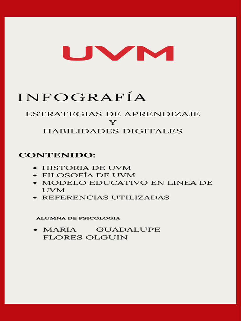 Infografía sobre UVM y aprendizaje digital | PDF | Ciencia y matemáticas