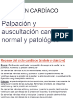 Palpacion y Auscultación Cardiacas Normal y Patológica