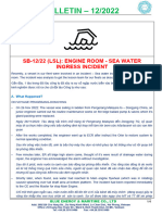BME - Safety Bulletin 2022-12 - Engine Room Sea Water Incidentally Ingression