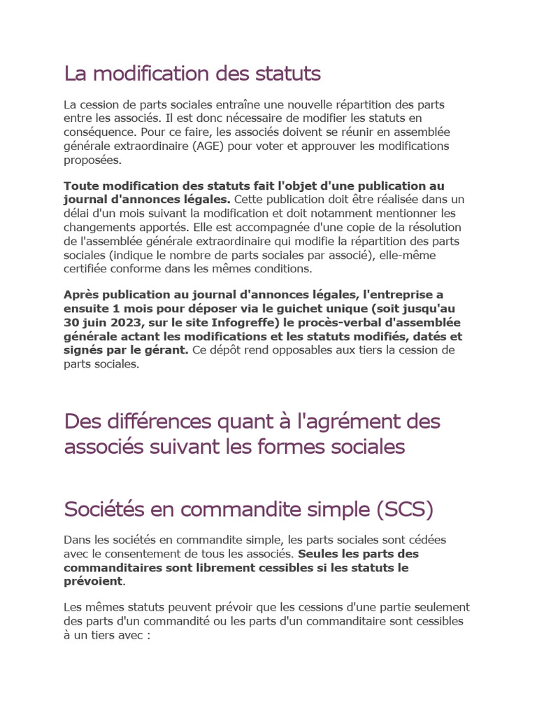 La Modification Des Statuts | PDF | Justice | Crime et violence