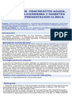Triada de Pancreatitis Aguda Hipertrigliceridemia y Diabetes