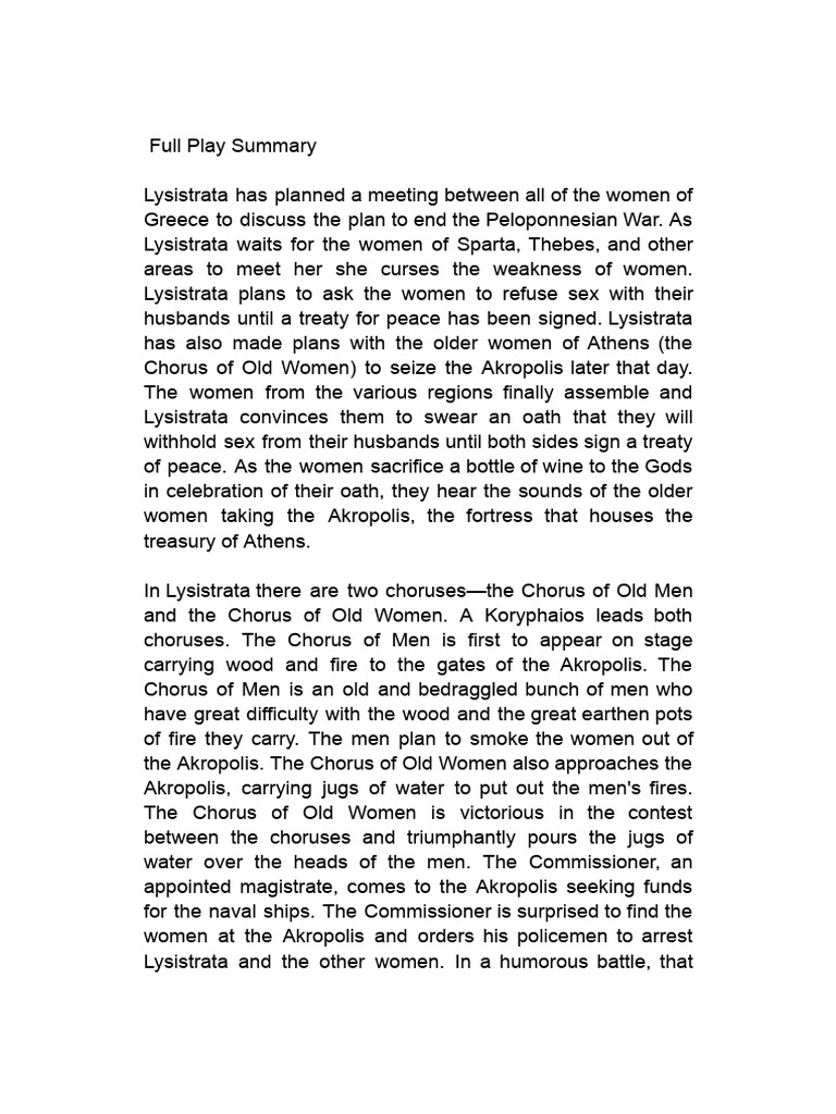 Full Play Summary | PDF