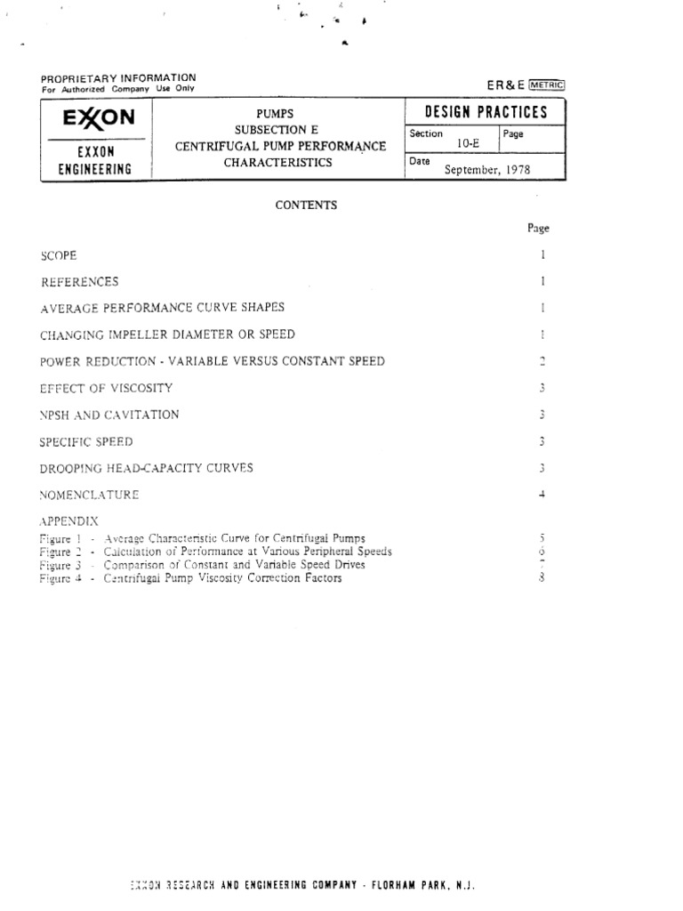10E Centrifugal Pump Performance Characteristics | PDF