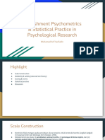 Refreshment Psychometrics & Statistical Practice in Psychological
