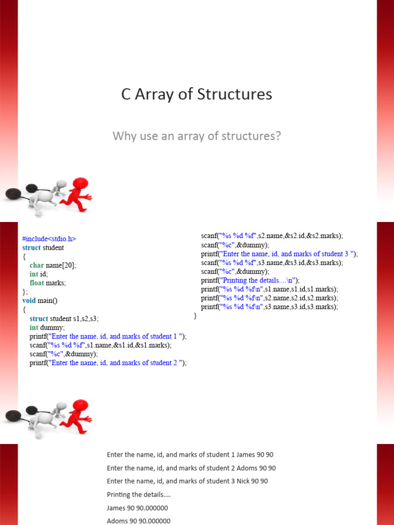 C Array of Structures | PDF | Software Engineering | Computing