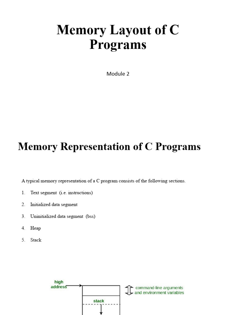 Memory Layout of C Programs | PDF | Computer Data | Computer Memory
