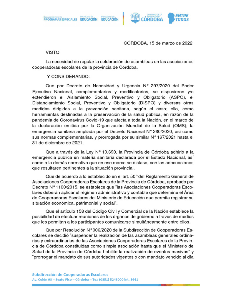 Resolucion 005 - 2022 SCE | Descargar gratis PDF | Organización sin