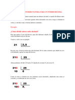 División de Un Número Natural para Un Número Decimal y Tarea - Enviar.