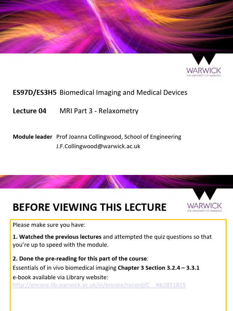 L04 Mri Part 3 Pdf Relaxation Nmr Magnetic Resonance Imaging