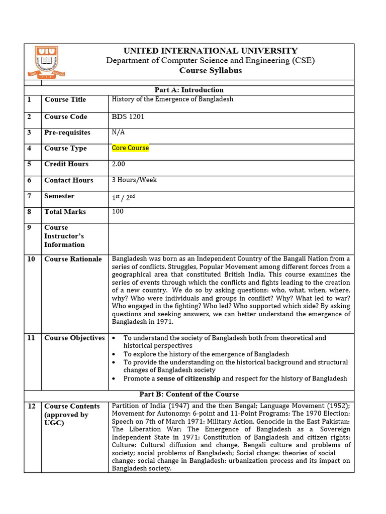 BDS Course on Bangladesh History | PDF | Bengal | Bangladesh