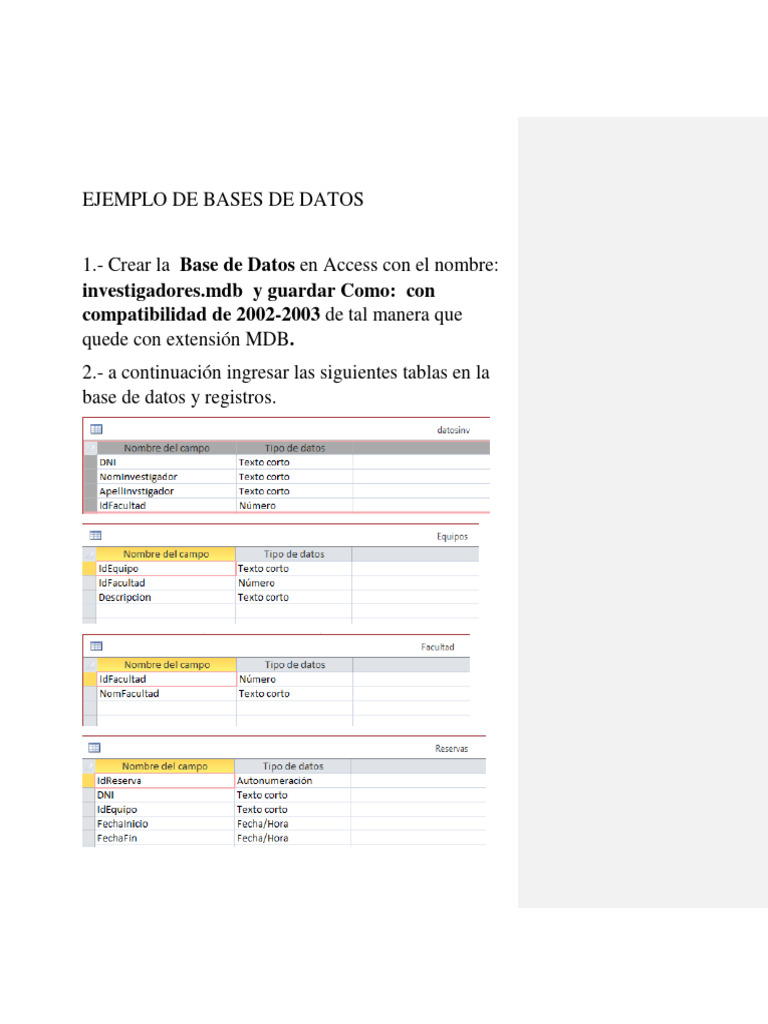 Ejemplo de Base de Datos en Access | PDF | SQL | Ventana (informática)