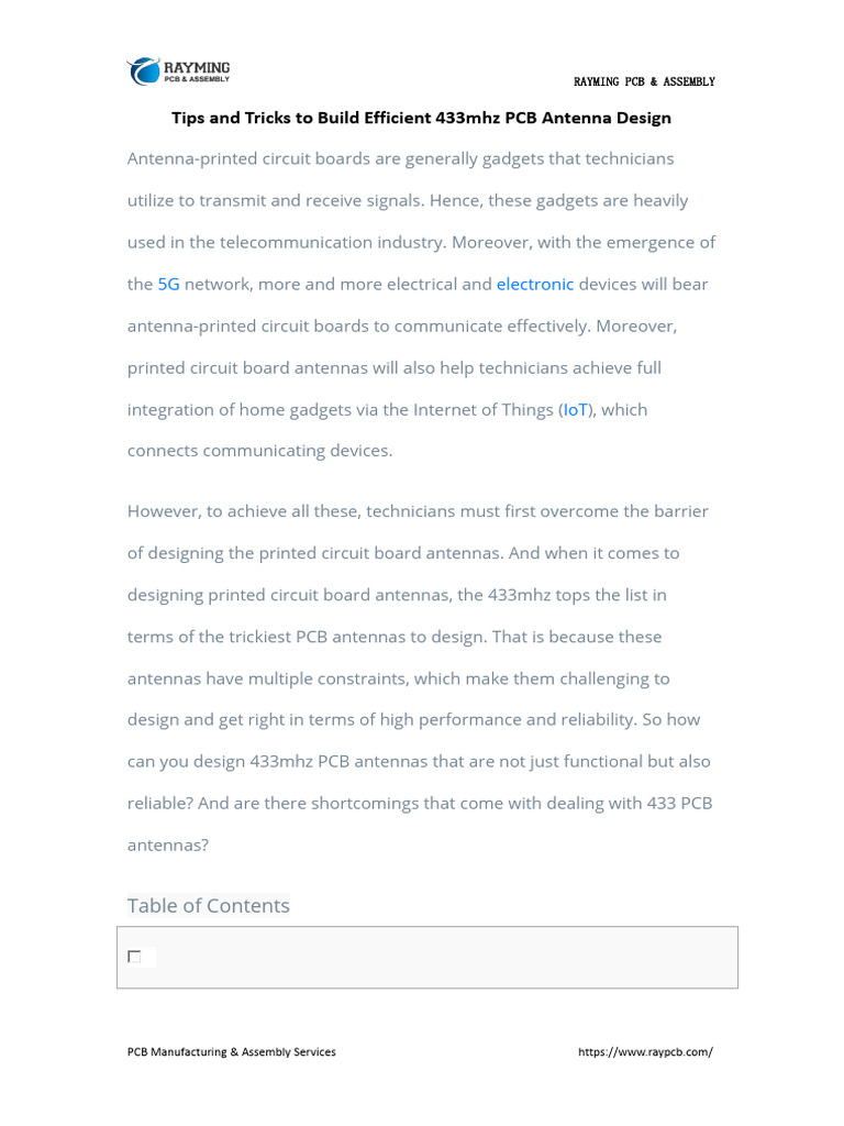 Tips and Tricks To Build Efficient 433mhz PCB Antenna Design | Download