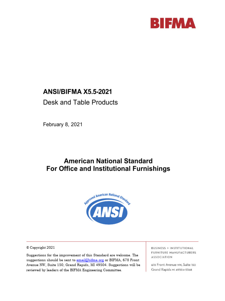 Ansi Bifma X5.52021 PDF