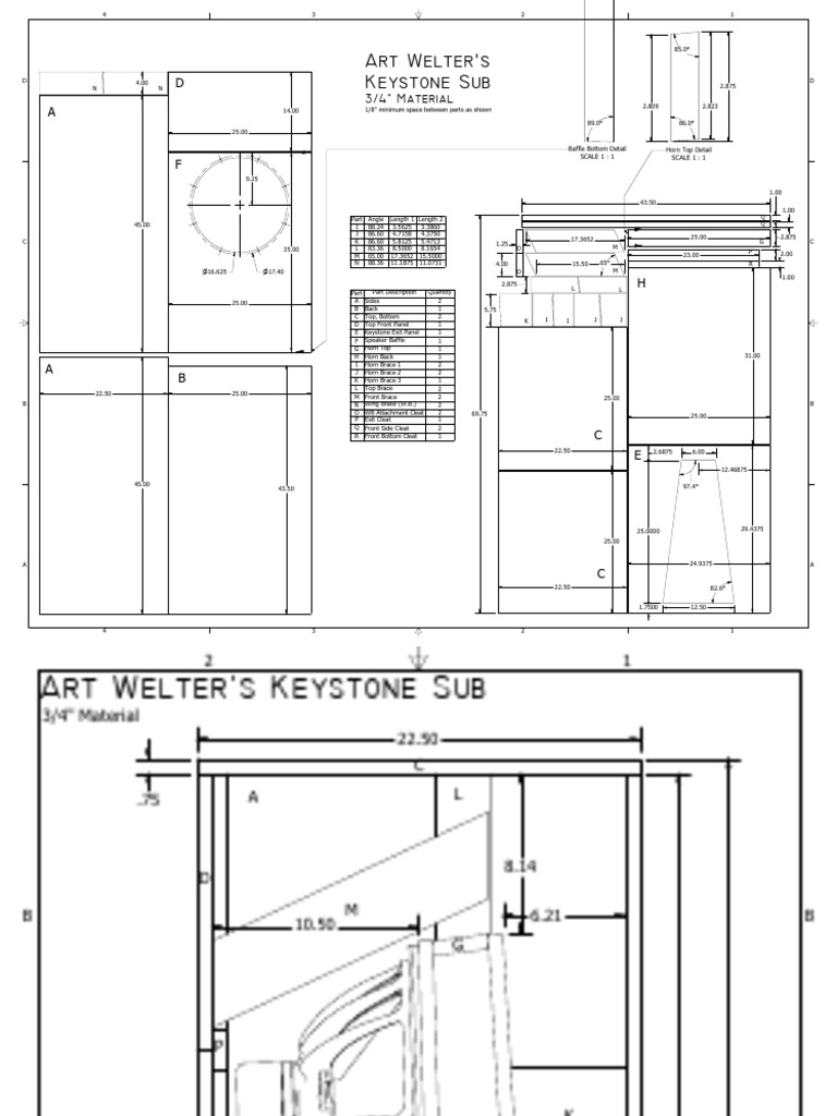 Keystone Subwoofer Baffle Plans | PDF