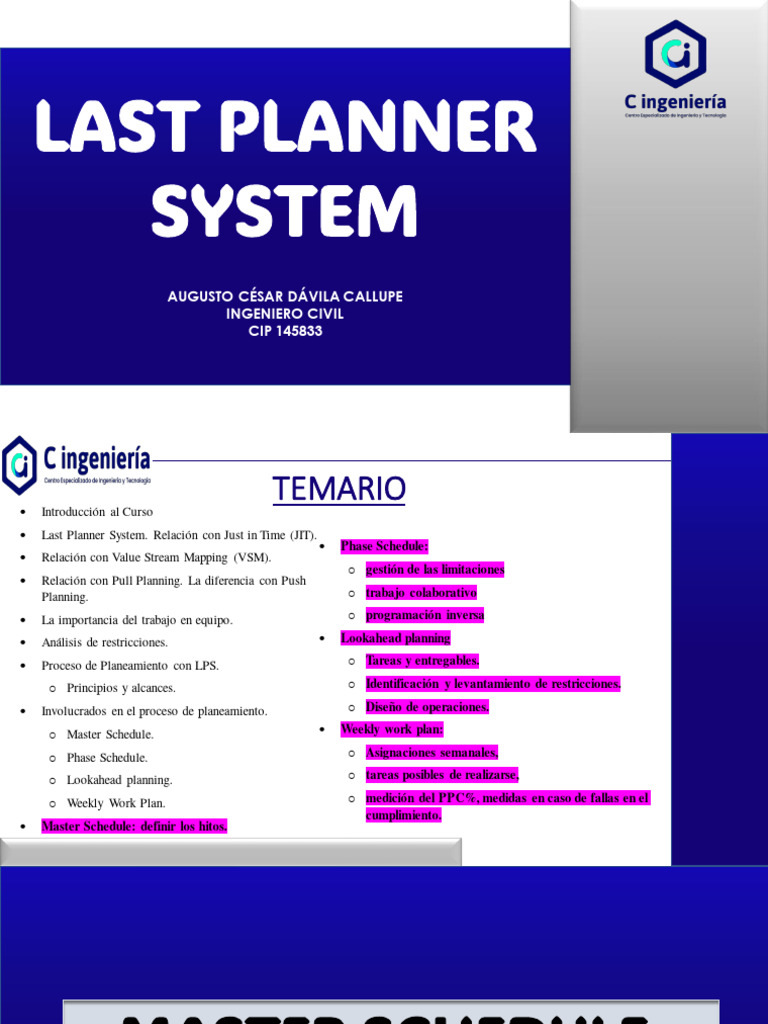 Last Planner System 25-11-23 | PDF | Ciencia de sistemas | Planificación