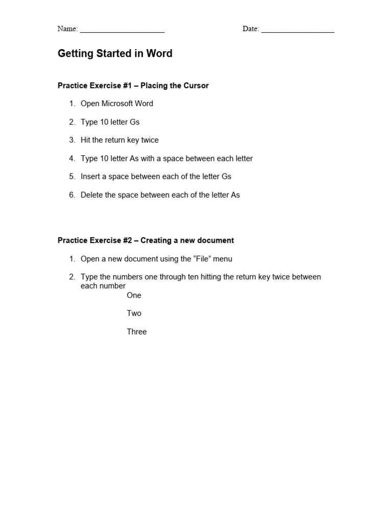 MSWord Practice Exercises | PDF | Computer File | Icon (Computing)