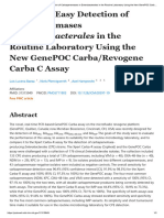 Rapid and Easy Detection of Carbapenemases in Enterobacterales in The Routine Laboratory Using The New Genepoc Carba/Revogene Carba C Assay