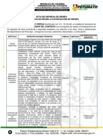 Acta de Entrega Baloncesto Masculino Sub 15