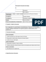 Copia de Descripción Del Puesto de Trabajo, Gerente de Recursos Humanos.