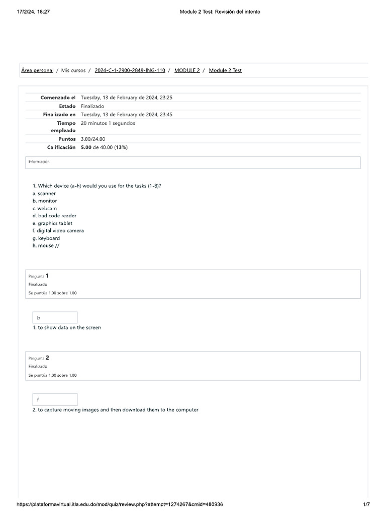Examen Del Módulo 2 Inglés Técnico Pdf