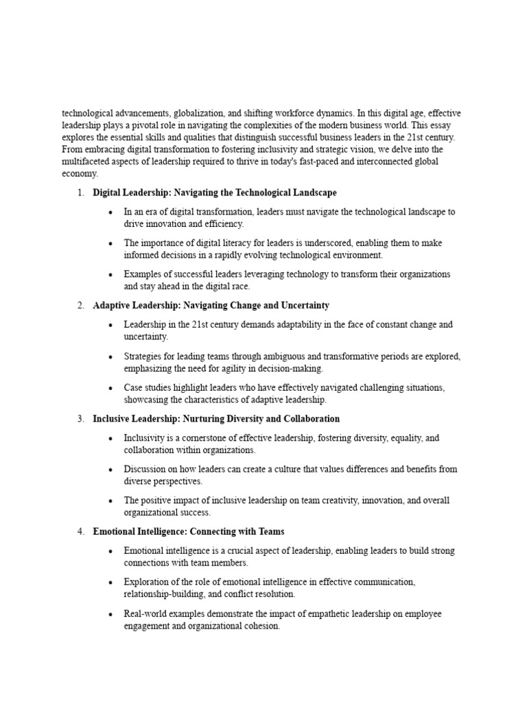 Leading in The Digital Age - Essential Skills For 21st Century Business ...