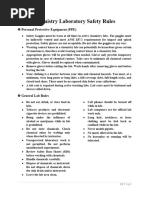 Chemistry Laboratory Safety Rules