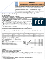 Exercices 3 Mouvement de Chute Verticale D'un Solide