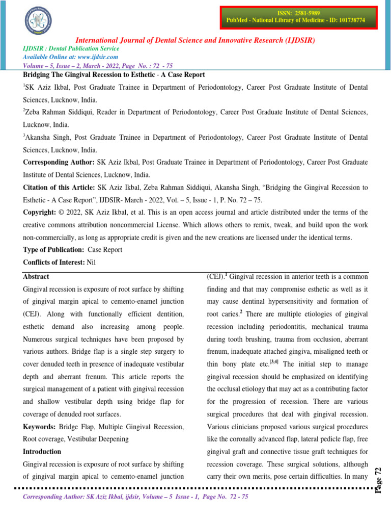 Bridge Flap | PDF | Periodontology | Mouth