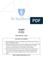 ST Swithuns School 14 English Past Paper