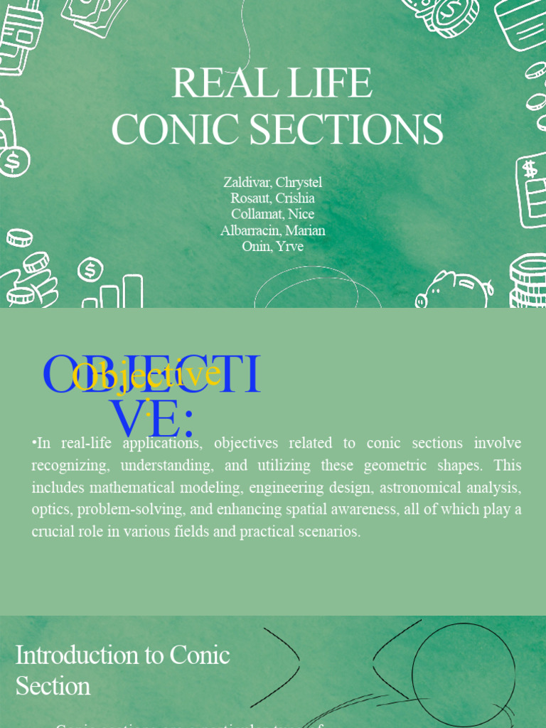 Group 3 real life conic section pdf ellipse elementary geometry