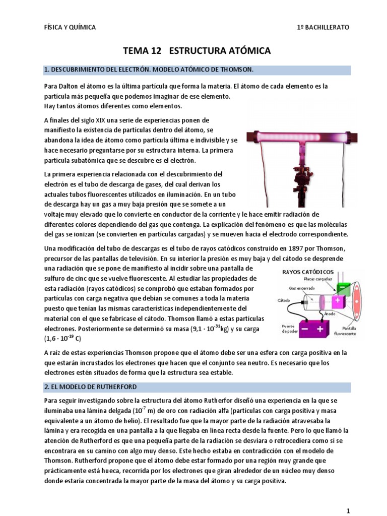 Tema 12 Estructura Atómica