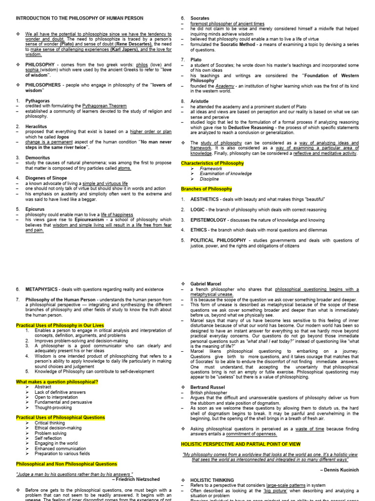 Philo Reviewer Pdf Truth Soul