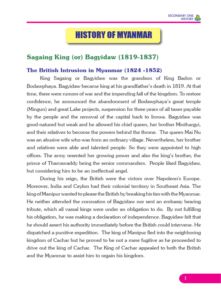 History of Myanmar PDF Military Conflicts