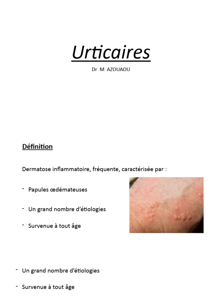 Urticaires (DR Azouaou) | PDF | Maladies et troubles | Immunologie