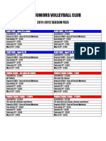 2011-2012 Season Fees