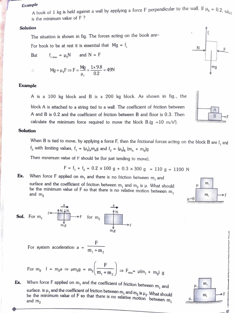 Minimum Force for Block Motion Analysis | PDF | Force | Acceleration